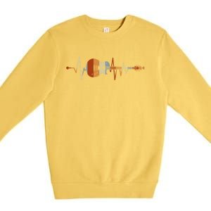 Heartbeat Guitar Gift Premium Crewneck Sweatshirt