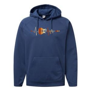 Heartbeat Guitar Gift Performance Fleece Hoodie