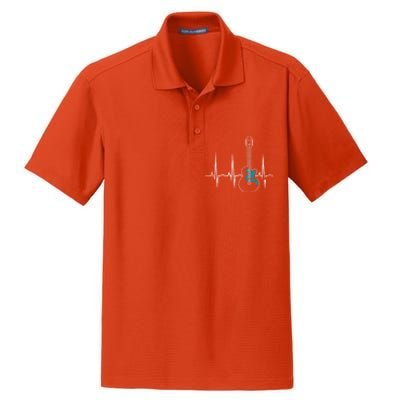 Heartbeat Guitarist Guitar Meaningful Gift Dry Zone Grid Polo