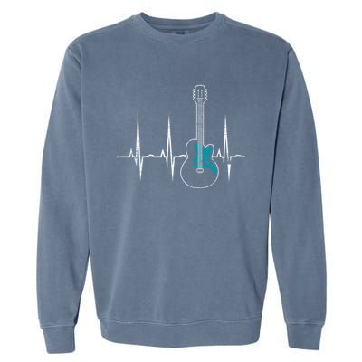 Heartbeat Guitarist Guitar Meaningful Gift Garment-Dyed Sweatshirt