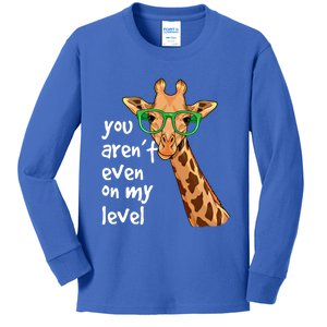 Hipster Giraffe Glasses Funny Zoo Animal African Safari Gift Kids Long Sleeve Shirt