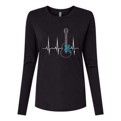 Heartbeat Guitarist Guitar Meaningful Gift Womens Cotton Relaxed Long Sleeve T-Shirt