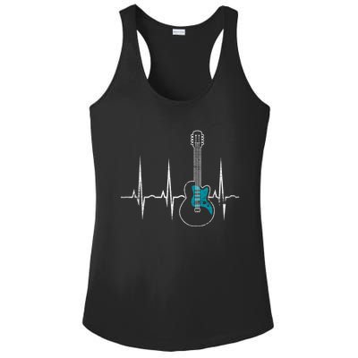 Heartbeat Guitarist Guitar Meaningful Gift Ladies PosiCharge Competitor Racerback Tank