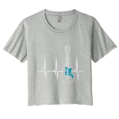 Heartbeat Guitarist Guitar Meaningful Gift Women's Crop Top Tee