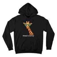 Hipster Giraffe Glasses Normal is Boring Autism Awareness Hoodie