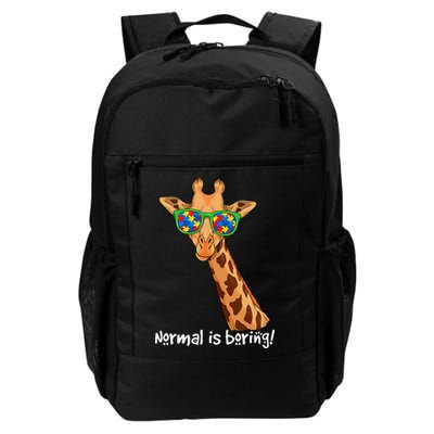 Hipster Giraffe Glasses Normal is Boring Autism Awareness Backpack