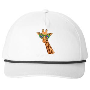 Hipster Giraffe Glasses Normal is Boring Autism Awareness Snapback Five-Panel Rope Hat