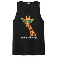 Hipster Giraffe Glasses Normal is Boring Autism Awareness PosiCharge Competitor Tank