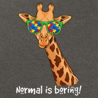 Hipster Giraffe Glasses Normal is Boring Autism Awareness Cotton Canvas Backpack