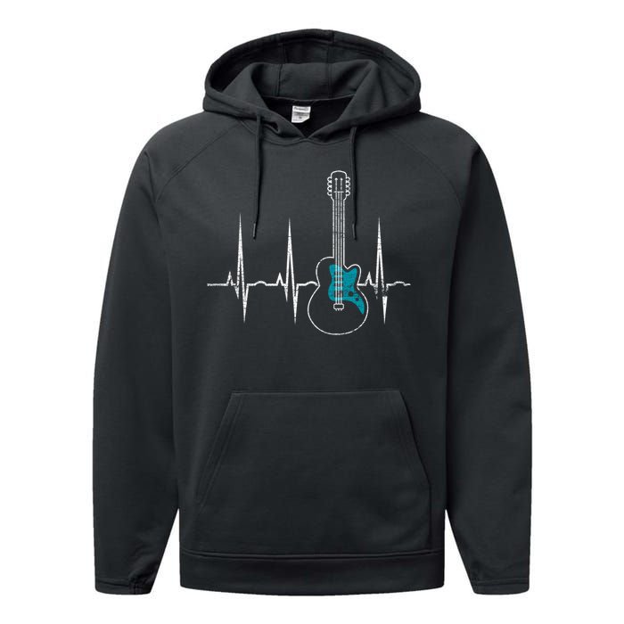 Heartbeat Guitarist Guitar Great Gift Performance Fleece Hoodie