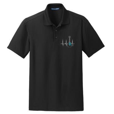 Heartbeat Guitarist Guitar Great Gift Dry Zone Grid Polo