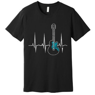 Heartbeat Guitarist Guitar Great Gift Premium T-Shirt