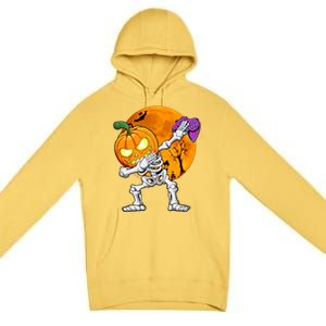 Halloween Gamer Gaming Dabbing Skeleton Gift Premium Pullover Hoodie