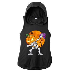 Halloween Gamer Gaming Dabbing Skeleton Gift Ladies PosiCharge Tri-Blend Wicking Draft Hoodie Tank