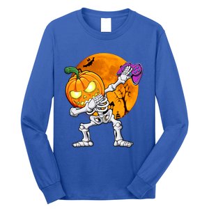 Halloween Gamer Gaming Dabbing Skeleton Gift Long Sleeve Shirt