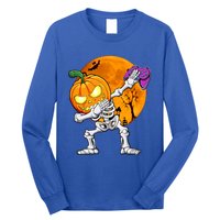 Halloween Gamer Gaming Dabbing Skeleton Gift Long Sleeve Shirt