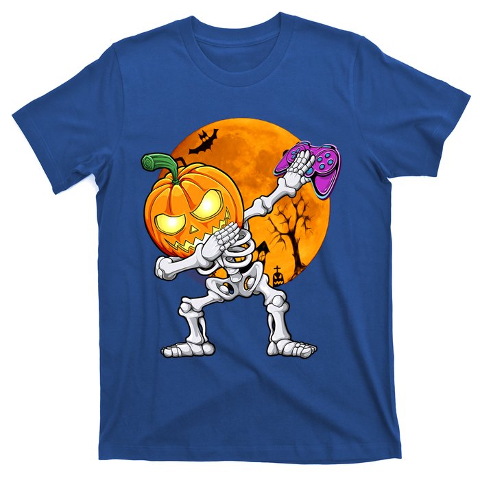 Halloween Gamer Gaming Dabbing Skeleton Gift T-Shirt