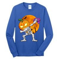 Halloween Gamer Gaming Dabbing Skeleton Gift Tall Long Sleeve T-Shirt