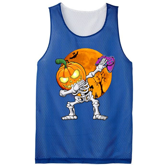 Halloween Gamer Gaming Dabbing Skeleton Gift Mesh Reversible Basketball Jersey Tank