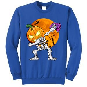 Halloween Gamer Gaming Dabbing Skeleton Gift Tall Sweatshirt