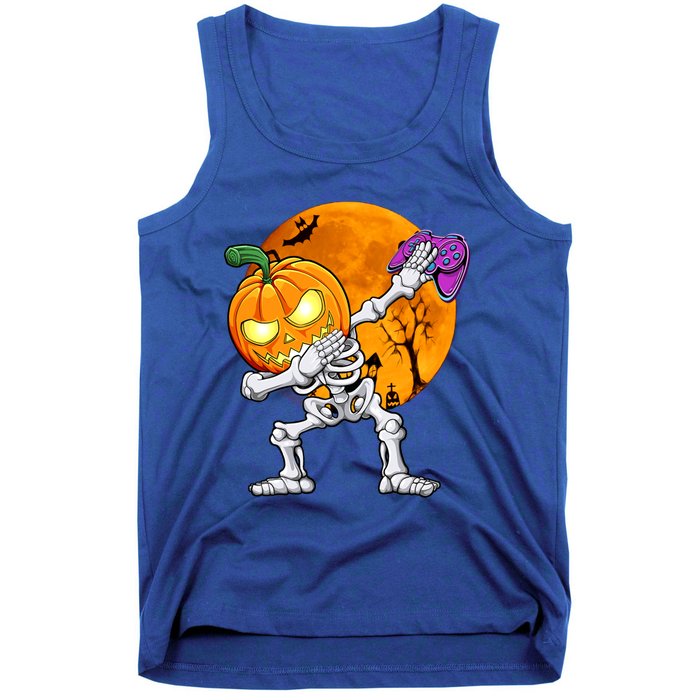 Halloween Gamer Gaming Dabbing Skeleton Gift Tank Top