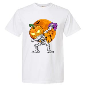 Halloween Gamer Gaming Dabbing Skeleton Gift Garment-Dyed Heavyweight T-Shirt