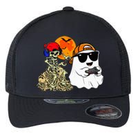 Halloween Ghost Gaming Scary Skeleton Gamer Flexfit Unipanel Trucker Cap