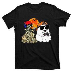 Halloween Ghost Gaming Scary Skeleton Gamer T-Shirt