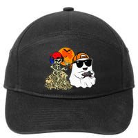 Halloween Ghost Gaming Scary Skeleton Gamer 7-Panel Snapback Hat