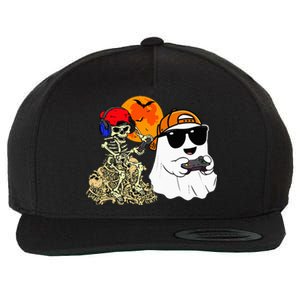 Halloween Ghost Gaming Scary Skeleton Gamer Wool Snapback Cap