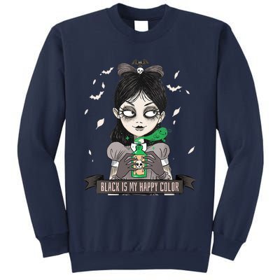 Halloween Gothic Grunge Alt Emo Girl Black Is My Happy Color Sweatshirt