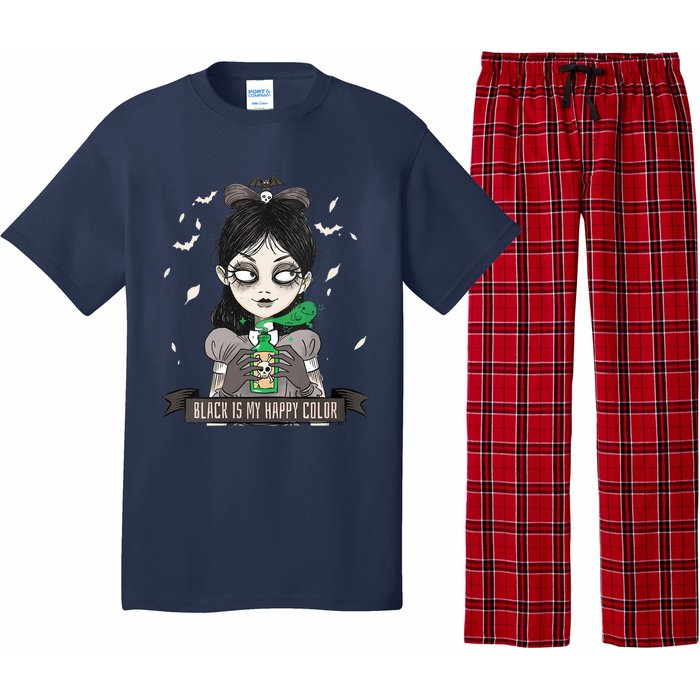 Halloween Gothic Grunge Alt Emo Girl Black Is My Happy Color Pajama Set