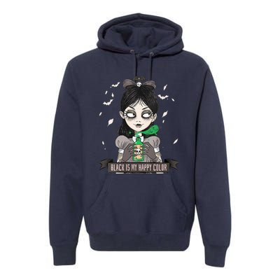 Halloween Gothic Grunge Alt Emo Girl Black Is My Happy Color Premium Hoodie