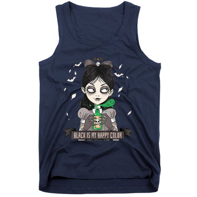 Halloween Gothic Grunge Alt Emo Girl Black Is My Happy Color Tank Top