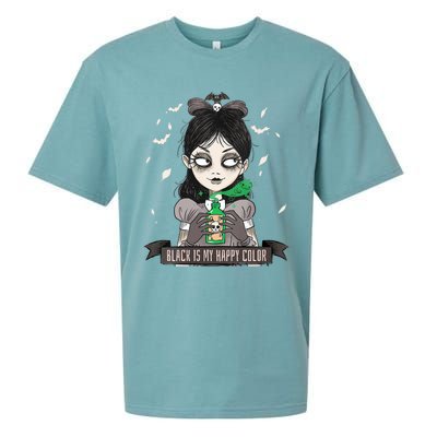 Halloween Gothic Grunge Alt Emo Girl Black Is My Happy Color Sueded Cloud Jersey T-Shirt