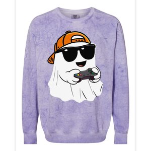 Halloween Ghost Gamer Scary Costume Gaming Gift Colorblast Crewneck Sweatshirt