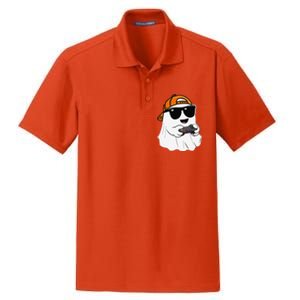 Halloween Ghost Gamer Scary Costume Gaming Gift Dry Zone Grid Polo