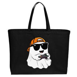 Halloween Ghost Gamer Scary Costume Gaming Gift Cotton Canvas Jumbo Tote