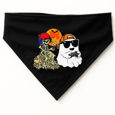 Halloween Ghost Gaming Scary Skeleton Gamer Gift USA-Made Doggie Bandana