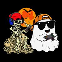 Halloween Ghost Gaming Scary Skeleton Gamer Gift Baby Bodysuit