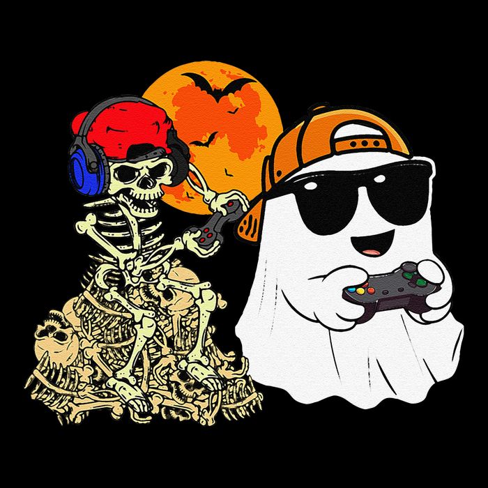 Halloween Ghost Gaming Scary Skeleton Gamer Gift Baby Bodysuit