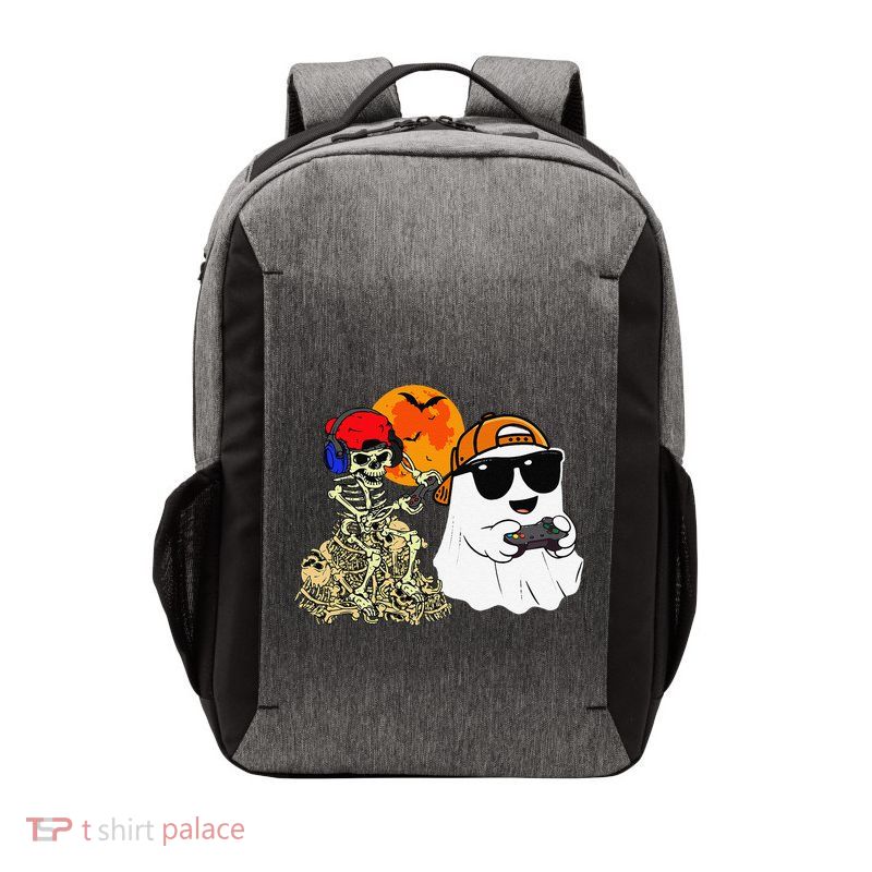 Halloween Ghost Gaming Scary Skeleton Gamer Gift Vector Backpack
