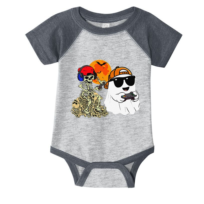 Halloween Ghost Gaming Scary Skeleton Gamer Gift Infant Baby Jersey Bodysuit