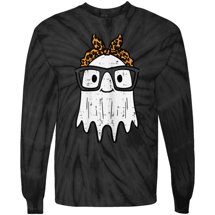 Halloween Ghost Glasses Cute Costume Girl Kid Toddler Wo Tie-Dye Long Sleeve Shirt