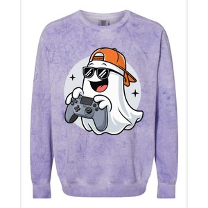 Halloween Ghost Gamer Scary Costume Gaming Cool Gift Colorblast Crewneck Sweatshirt