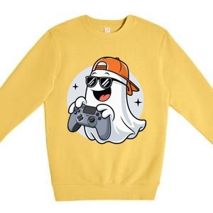 Halloween Ghost Gamer Scary Costume Gaming Cool Gift Premium Crewneck Sweatshirt