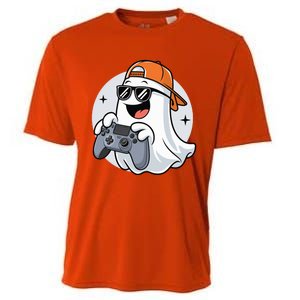 Halloween Ghost Gamer Scary Costume Gaming Cool Gift Cooling Performance Crew T-Shirt