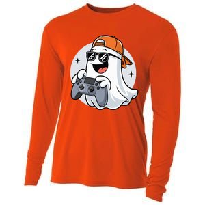 Halloween Ghost Gamer Scary Costume Gaming Cool Gift Cooling Performance Long Sleeve Crew