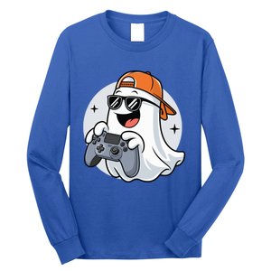 Halloween Ghost Gamer Scary Costume Gaming Cool Gift Long Sleeve Shirt