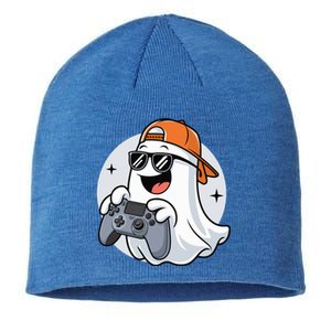 Halloween Ghost Gamer Scary Costume Gaming Cool Gift Sustainable Beanie